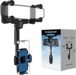 Car Phone Holder Mount, Rear View Mirror Phone Holder, Rotatable and Retractable Phone Holders for Your Car Compatible with iPhone Samsung All 4-7 Inch Cell Phones