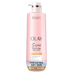 olay super serum body wash for extra dry skin 18.5 fl oz with 5+ ingredient serum complex