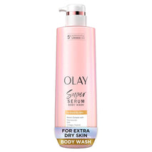 olay super serum body wash for extra dry skin 18.5 fl oz with 5+ ingredient serum complex