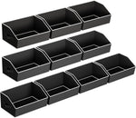 Large closet shelf organizer with fabric storage bins and handles