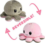 TeeTurtle Reversible Octopus Plushie - 4-Inch Pink + Aqua Two-Sided Flip Plush Toy with Embroidered Details - Cute Mini Collectible Plush for Kids, Teens, and Adults
