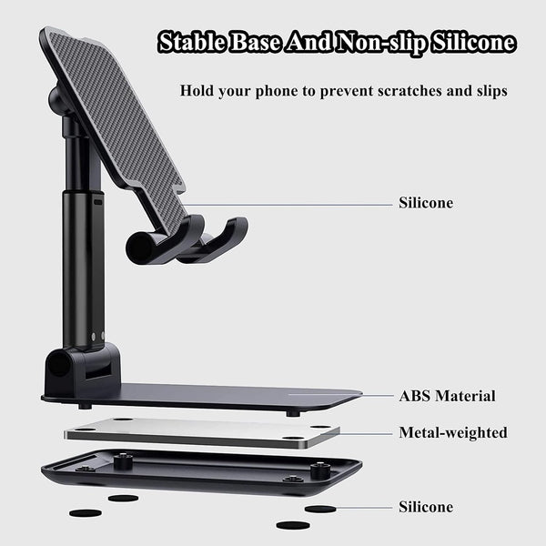 Adjustable Angle Height Phone Stand for Desk Compatible with iPhone and Smartphones