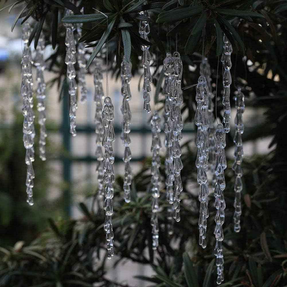 25 pcs icicles Ornament Set - ToBeIT Christmas Decoration Acrylic Clear icicles Set (25pcs Icicle Ornament)