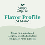 Simply Organic Oregano, 0.75 oz, Premium Organic, Earthy Taste, Mediterranean and Italian Dishes