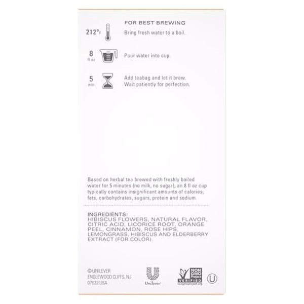 TAZO Passion Herbal Tea Bags 120-Count Caffeine-Free Tropical Blend