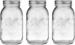 Ball Wide Mouth Glass Mason Jars with Lids and Bands, Used for Canning, Pickling, Juice, Jam, Jelly, Quart Size 32 Ounce (Pack of 2)