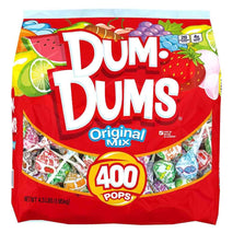 Dum Dums original 400 ct assorted suckers, individually wrapped lollipops, bulk candy bag
