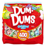 Dum Dums original 400 ct assorted suckers, individually wrapped lollipops, bulk candy bag
