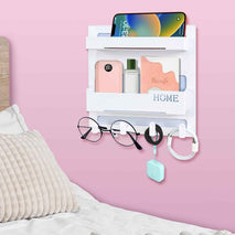 Bedside Shelf Accessories Organizer, Wall Mount Self Stick On, Cute Room Decor Aesthetic, Girls Room Decor, Cool Stuff for Bedroom Storage and Organization