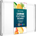 Extra Large Plastic Cutting Board for Kitchen Use, 18 x 12 Inch, Dishwasher Safe