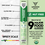 Organic Beef Sticks - Grass Fed, Zero Sugar, Non-GMO, Individually Wrapped Meat Snacks
