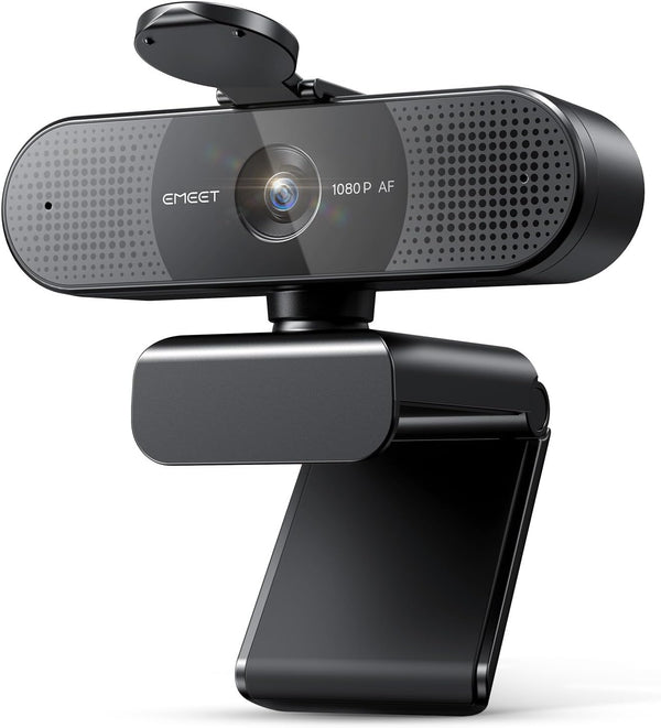 emeet c960 1080p webcam with 2 mics, 90° fov, usb type-a & a-to-c adapter, plug&play computer camera