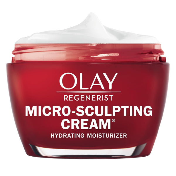 olay face moisturizer, regenerist micro-sculpting facial cream, women, 1.7 oz, anti-aging, hydration, firming skin care, hyaluronic acid, niacinamide, amino peptides