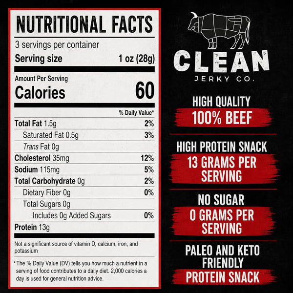 Old Fashioned Dry Zero Sugar Beef Jerky Made with 100% Beef