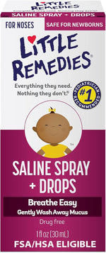 little remedies saline nasal spray and drops for newborns, 1 fl oz, pediatrician-recommended, no alcohol, drug-free