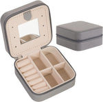 keLofoN small pink jewelry case with mirror travel gift for girls women