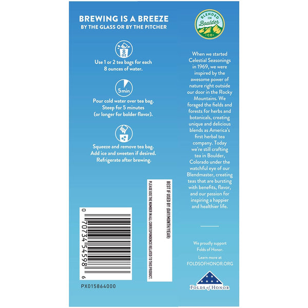 Celestial Seasonings Cold Brew Red, White & Blueberry Iced Tea Bags, 18 Count, Non-GMO