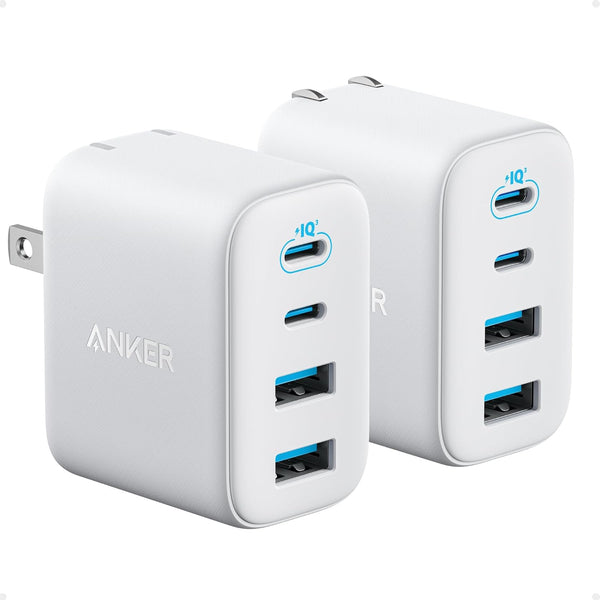 Anker Zolo USB C Charger Block,2-Pack Type C Charger Fast Charging with 50W Max Output,2 USB-C and 2 USB-A,Compact and Stable Design,for iPhone 17/16 Series,MacBook,iPad,Pixel,Galaxy,and More (Black)