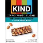 Kind Zero Added Sugar Bars, Dark Chocolate Nuts & Sea Salt, Gluten Free, High Fiber, 10 Count