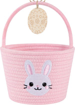 oiahomy-pink-easter-basket-with-handle-personalized-bunny-baskets-for-kids-and-gifts
