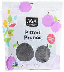 365 by Whole Foods Market Pitted Prunes, 8 oz - Natural Dried Fruit Snack