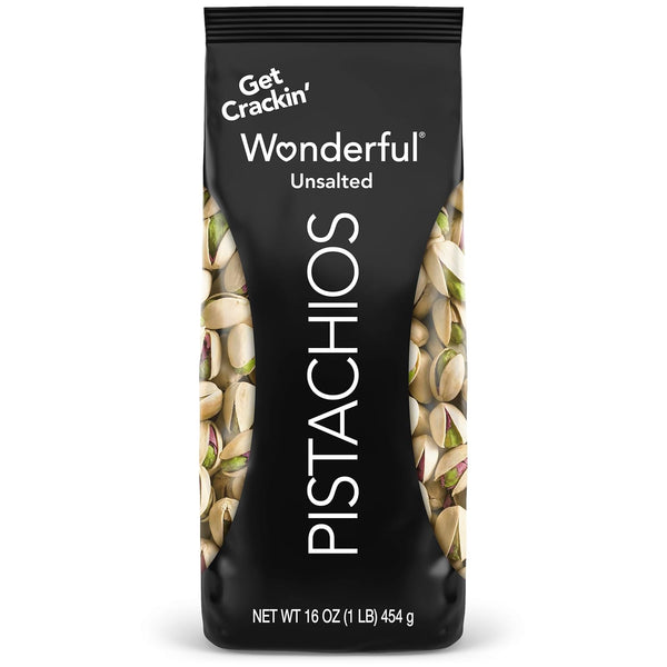 Wonderful Lightly Salted In-Shell Pistachios, Gluten Free, Plant Based Protein, 16 Ounce Resealable Bag