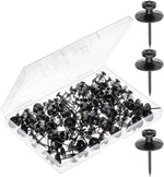 Mr. Pen- Double Headed Picture Hanging Nails, 50 Pack, Black, Push Pins for Wall