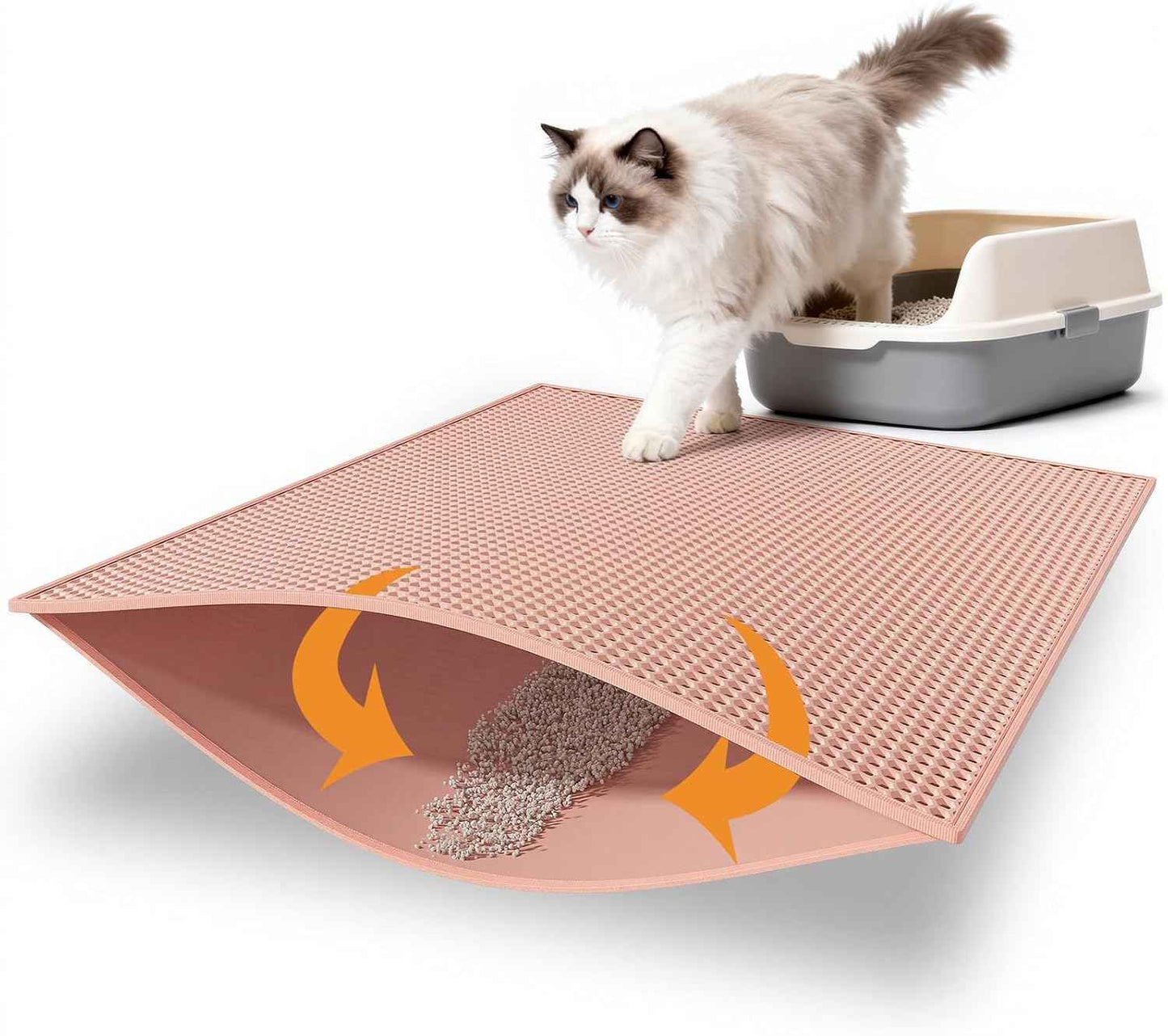 Pieviev Cat Litter Mat Double Layer Waterproof Urine Proof Trapping Mat 1 Pack (Gray, 24x15 Inch (Pack of 1))