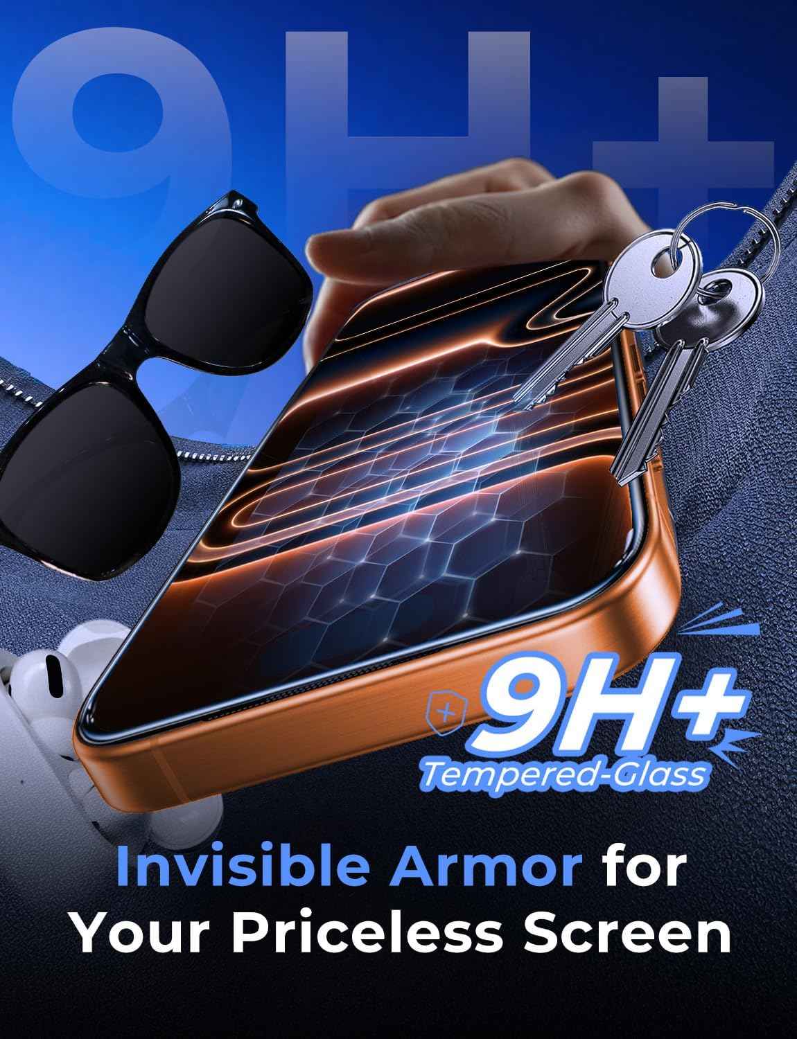 MAGIC JOHN 2 Pack for iPhone 17 Pro Max 6.9 inch Tempered Glass Screen Protector, Auto Dust-Elimination, Bubble Free, HD Clear, Easy Installation