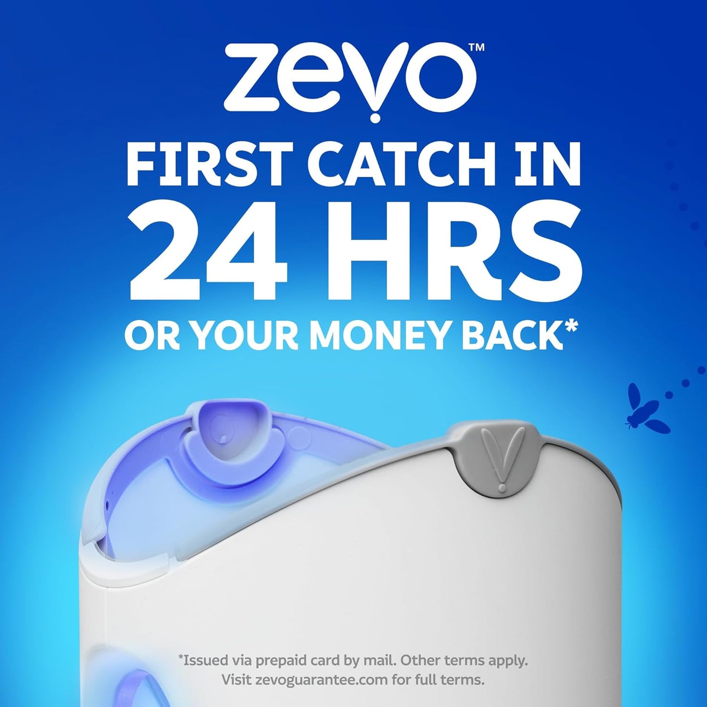 Zevo MAX Bug Catcher & Fly Trap for Indoors - Flying Insect Trap for Gnats, House & Fruit Flies - Use in Any Room - No-Mess Disposal (1 Plug in Base & 2 Cartridges)