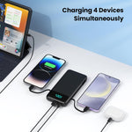 Portable Charger for iPhone with Built-in Cables and Wall Plug,Upgraded 13800mAh Fast Charging USB C Power Bank,4 Outputs Slim Travel Essential Battery Pack for iPhone 17/16/15/14/13,Galaxy,Android