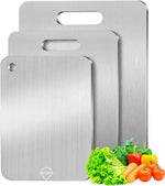Titanium cutting board set of 3 for kitchen and outdoor use