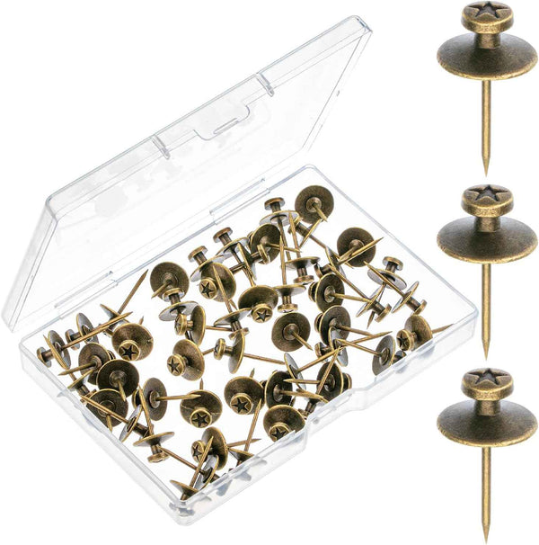 Mr. Pen- Double Headed Picture Hanging Nails, 50 Pack, Black, Push Pins for Wall