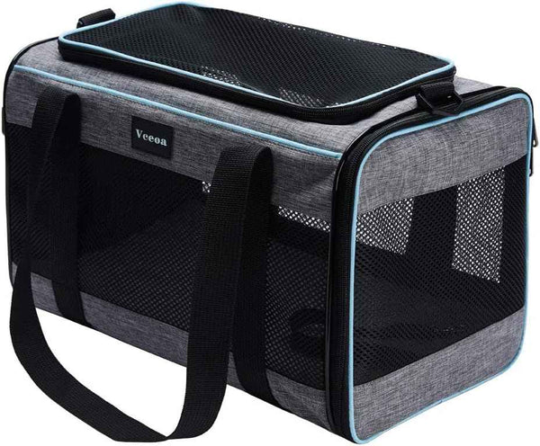 Vceoa Soft-Sided Cat Bag, 17.5x11x11 Inches, for Pets Up to 16 Lbs