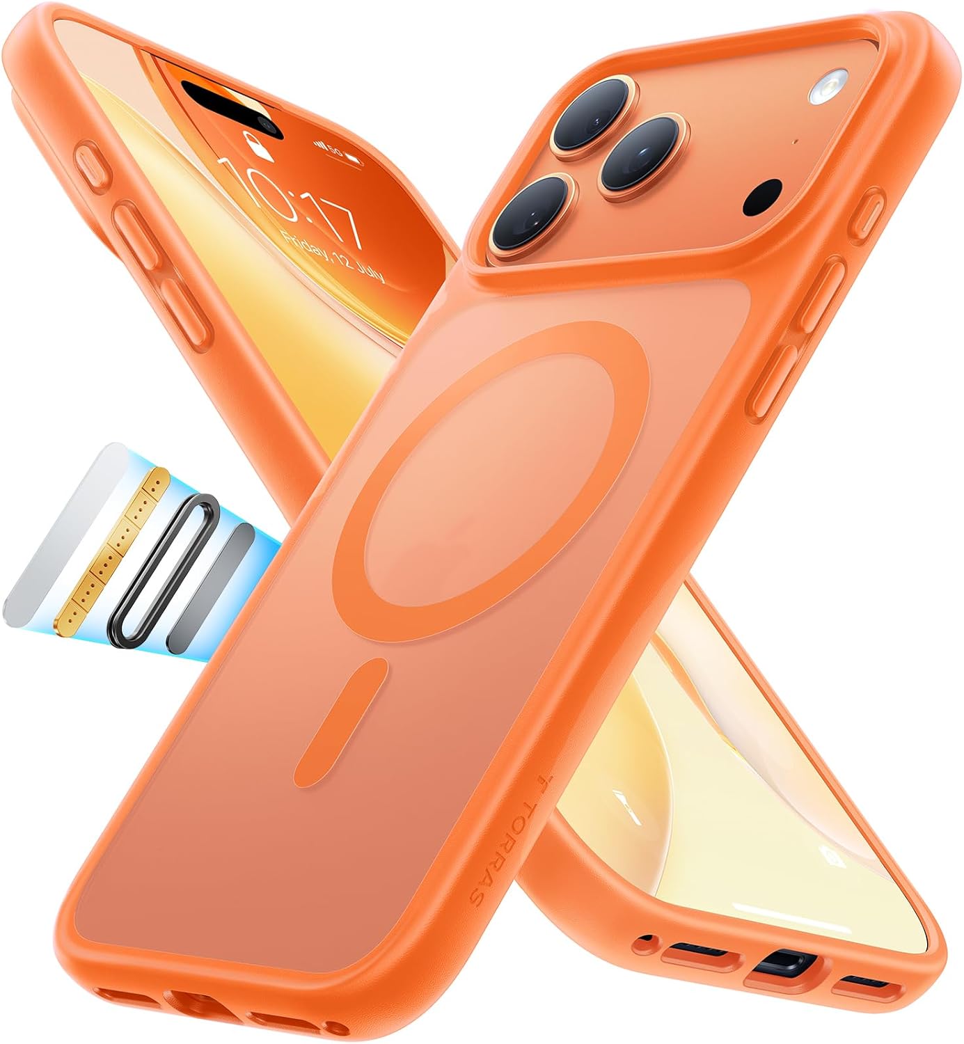 TORRAS for iPhone 17 Pro Case, Shockproof Magnetic [Camera Control][Military-Grade Protective][Fit for MagSafe] Slim Translucent Anti-Fingerprint Phone Case for iPhone 17 Pro 6.3", Deep Blue - Rayz Mart