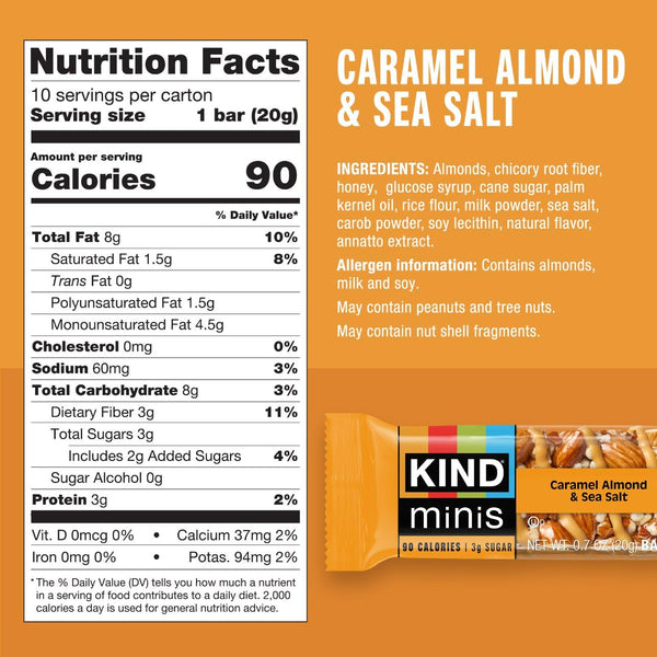 KIND Mini Snack Bars Variety Pack, 30 Count, Gluten Free, Low Sugar, Low Calorie