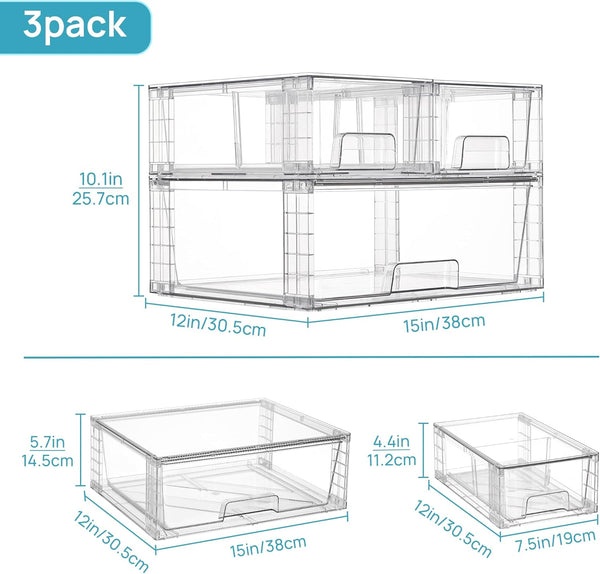 Vtopmart Stackable Storage Drawers for Bathroom and Home Organization