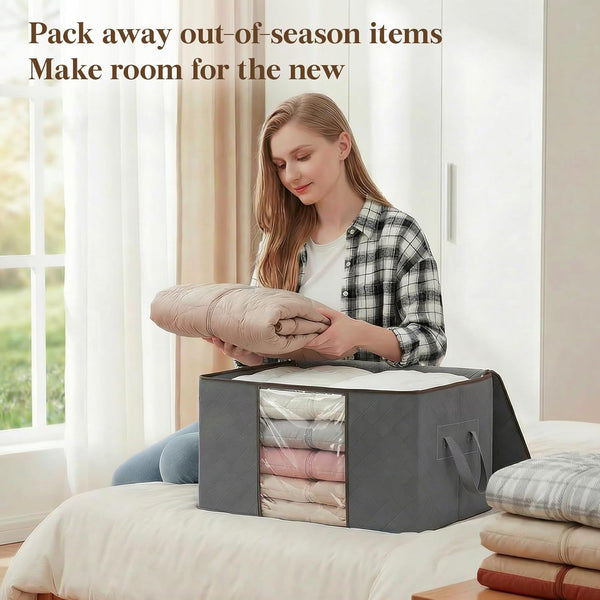 Lifewit 6 Pack Clothes Storage Bins with Lids and Clear Windows