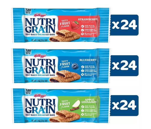 Soft Baked Breakfast Bars Made with Whole Grains Variety Pack for Kids
