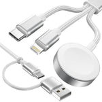 2026 Travel Essentials for Apple Watch Charger,Cruise Vacation Camping Essentials,iPhone Charger,Multi Charging Cable,3 in 2 Charging Docks for iWatch Series 11-2/Ultra,iPhone 17-12,Car
