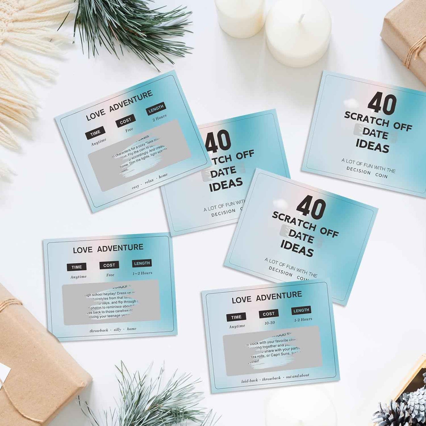 Valentines Day Gifts for Him Her Boyfriend Girlfriend, 40 Scratch Off Date Ideas Bridal Shower Gifts, Stocking Stuffers Anniversary Engagement Wedding Present for Men Women Husband Wife Couple Games