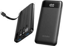 Orfeika Portable Phone Charger, 10000mAh Portable Charger 22.5W Fast Charging Power Bank with Built-in Cables, Travel Essential Battery Pack Compatible with iPhone, Samsung, Google, iPads, etc