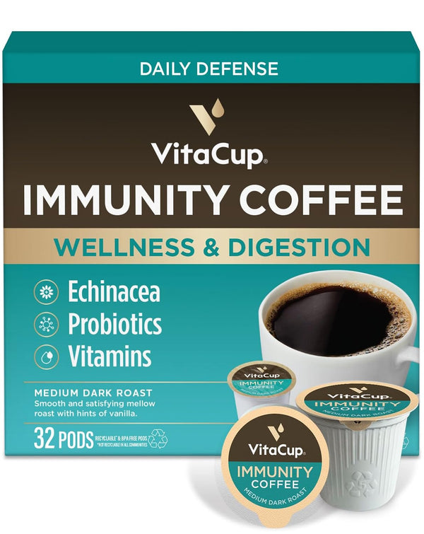 VitaCup Organic Keto Coffee Pods, Single Serve Compatible with Keurig K-Cup Brewers, 16 Count