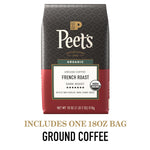 Peet's Organic Dark Roast Ground Coffee, 100% Arabica - 18oz French Roast Bag