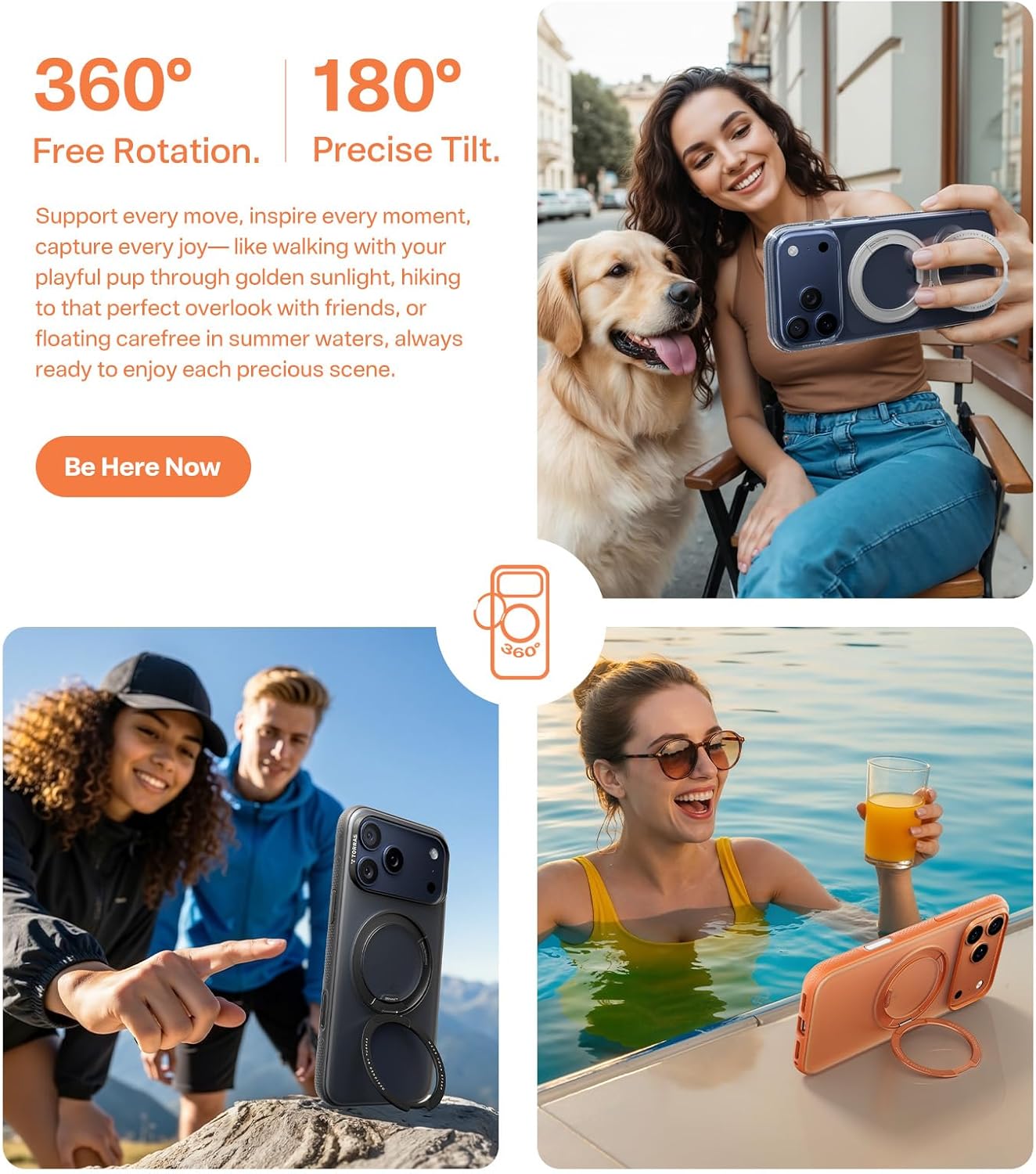 TORRAS 360 Magnetic Stand for iPhone 17 Pro Max Case, [Fit for MagSafe] [4X Military-Grade Protection] Slim Case for iPhone 17 Pro Max, 6.9", Translucent Deep Blue, Ostand O3 Fitness Series - Rayz Mart