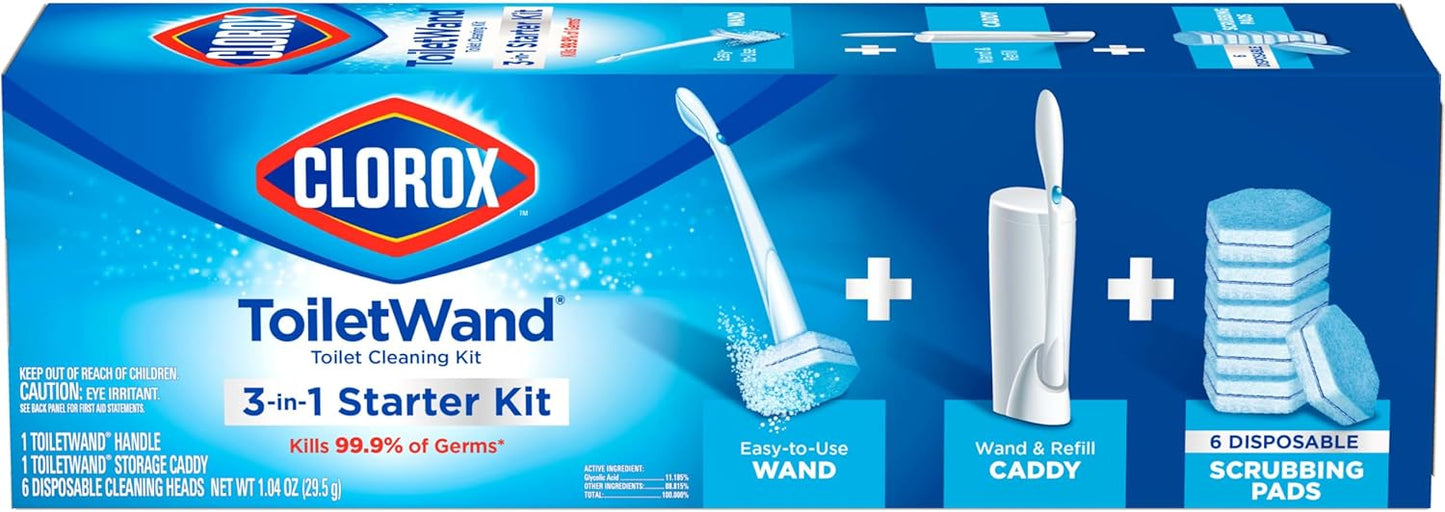 CLOROX Original Toilet Cleaning System - ToiletWand, Storage Caddy and 16 Heads, (Package May Vary)