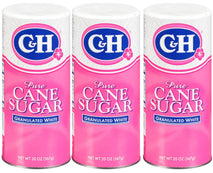 C&H Granulated Sugar Premium Pure Cane Sugar 20 oz Canister Pack of 3