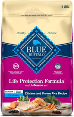 Blue Buffalo Life Protection Formula Small Breed Senior Dry Dog Food, 5-lb Bag, Chicken & Brown Rice Recipe, No Corn, Wheat, or Soy