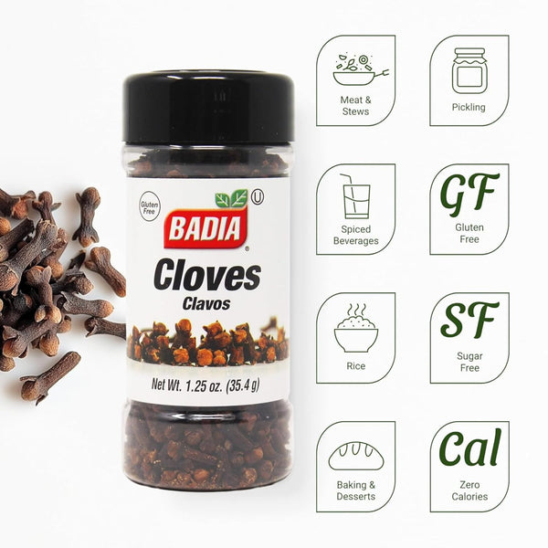 Badia Whole Cloves 1.25 oz Premium Spice Baking Cooking Beverages Aromatic Flavorful