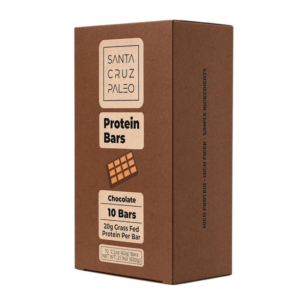 Grass-Fed Whey and Collagen Protein Bar, 20g Protein, Chocolate Flavor, Pack of 10